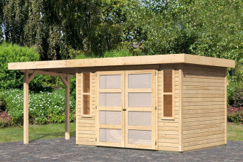  Karibu | Tuinhuis Mühlendorf 4 met Overkapping 2,4 | Onbehandeld 211426-31